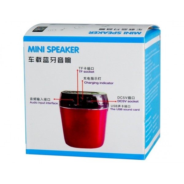 Mini Car Bluetooth Speaker for Tablet PC, Mobile Phone (Blue)