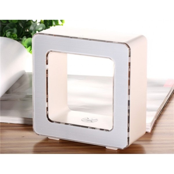 Multifunction Hollow Square Touch LED Lamp & Bluetooth 3.0 Speaker (White)