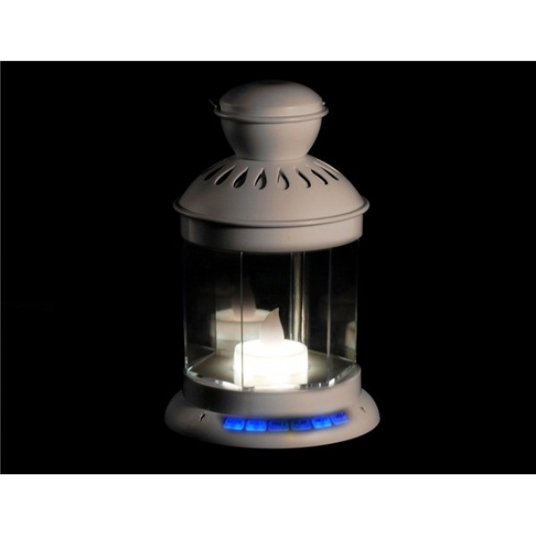 Multifunctional Lantern Design Adjustable 2-Color Light Speaker with Touch Sensor & TF Card Reader (White)