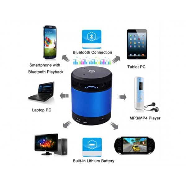 V3 Touch Control Bluetooth Speaker with TF Card Reader & Hands-free Calling (Blue)