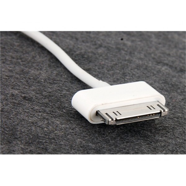 Portable USB Cable for iPod and iPhone 4G (White)