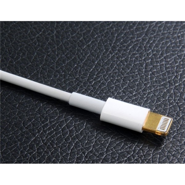 Gold-plated USB Data Charging Cable for iPhone 5, iPad mini, iPod touch 5, iPod Nano 7, iPad 4 1.0 m (White)