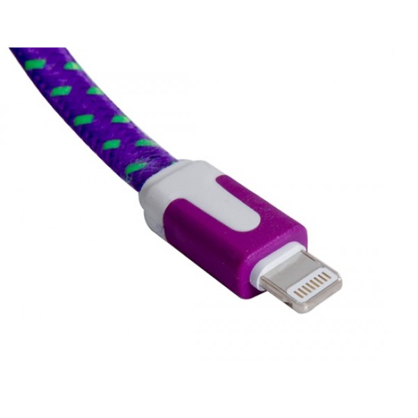 1.2 m 8-pin Flat USB Charging Data Cable for iPhone 5S/ 5, iPad mini, iPad mini 2, iPad Air (Purple)