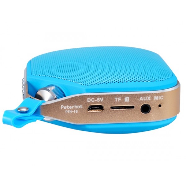 PTH-16 MINI Portable Super Bass Stereo Wireless Bluetooth Speaker with TF Card Reader, AUX & Hands-free Calling (Blue)